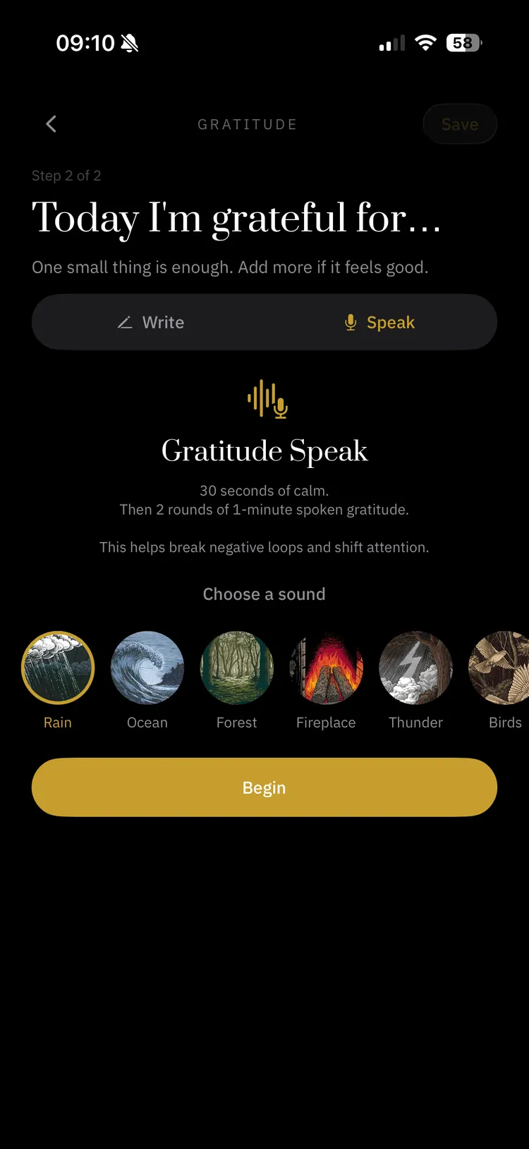 Evening Gratitude — Speak